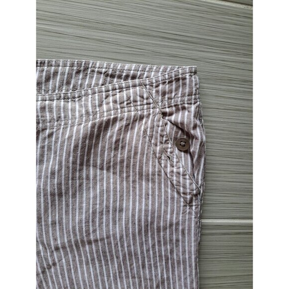 Chicos Womens Striped Wide-Leg Pants Size 3 XL Brown/White Linen Beach Vacation - Picture 5 of 7
